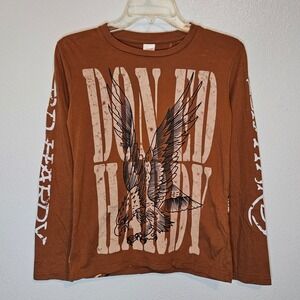 Kids Ed Hardy Long Sleeve T Shirt Brown Eagle Graphic